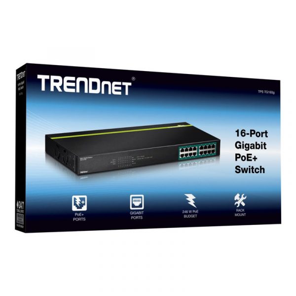 TRENDnet Switch 16xGE PoE+(246W) rackeable